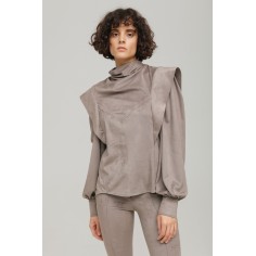 Bluza cu aspect catifelat cu benzi - S (36), NUDE Ana Radu Fashion