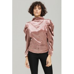 Bluza din catifea cu falduri - S (36), NEGRU Ana Radu Fashion